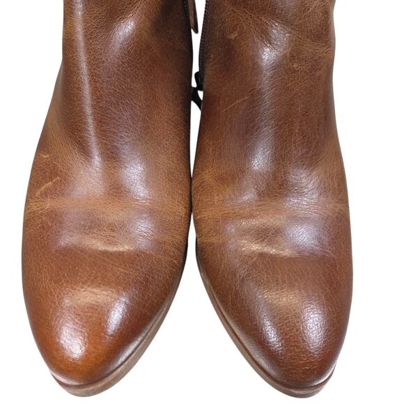 Frye And Co. Booties Womens Size 8 M Judith Ankle Brown Leather Block Heel Vtg - Picture 7 of 14